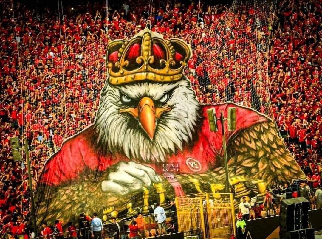 The iconic Al Ahly eagle dominating chessboard visual artwork by Ahmed Zabady
